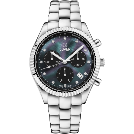 Cover VALENTINA CHRONO Mother-of-Pearl Watch, Black Silver