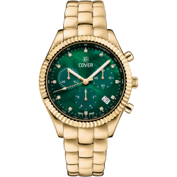 Cover VALENTINA CHRONO Mother-of-Pearl Watch, Green Gold