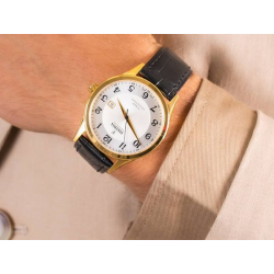 FESTINA CLASSICS Swiss Made, silver, leather strap, men's