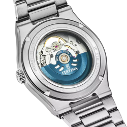 FESTINA AUTOMATIC Swiss Made, blue, stainless steel bracelet, men's