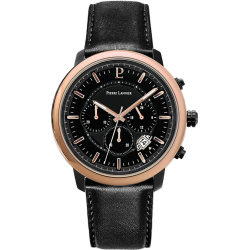 Pierre Lannier IMPULSION Black Leather Chronograph