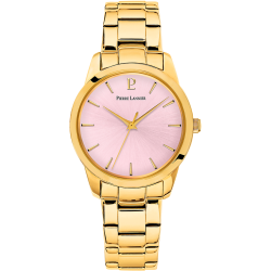 Pierre Lannier ROXANE Rose Dial Gold Steel Strap