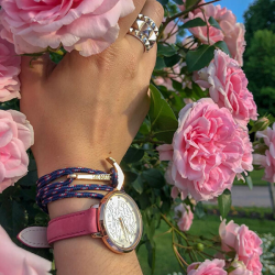 Pierre Lannier EOLIA White Dial Rosé Strap