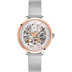 Pierre Lannier AUTOMATIC White Dial Silver Mesh Strap