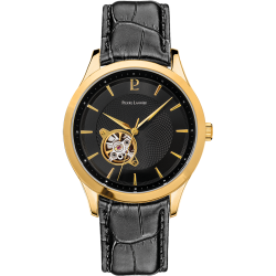 Pierre Lannier AUTOMATIC Black Dial Black Leather Strap