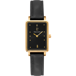 Pierre Lannier ARIANE Black Dial Black Leather Strap