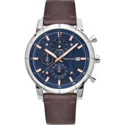 Pierre Lannier CRITERIUM Blue Dial Brown Leather Strap