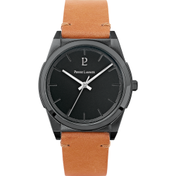 Pierre Lannier CANDIDE Black Dial Camel Leather Strap