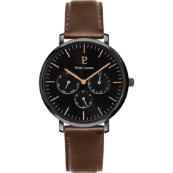 Pierre Lannier ECHO Black Dial Leather Strap