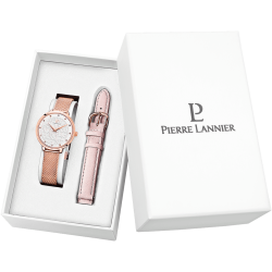 Pierre Lannier EOLIA White Dial Rosé Gold Strap
